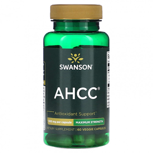 Swanson, AHCC, максимальная эффективность, 500 мг, 60 растительных капсул #1