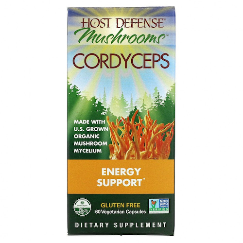 Fungi Perfecti, Host Defense, гриб кордицепс, поддержка выработки энергии, 60 вегетарианских капсул #1