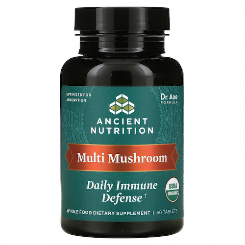 Dr. Axe / Ancient Nutrition, Multi Mushroom, ежедневная защита иммунитета, 60 таблеток #1