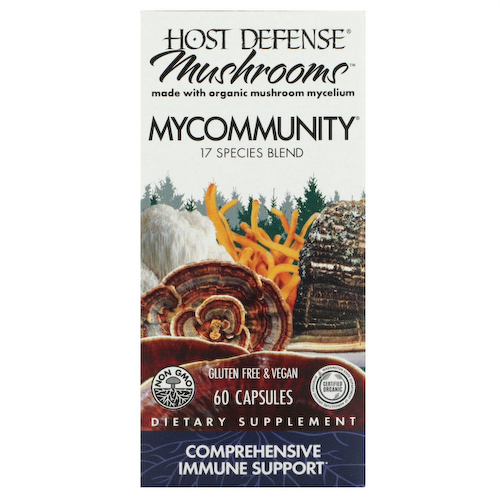 Fungi Perfecti, MyCommunity, мультикомплекс из 17 видов грибов, 60 вегетарианских капсул #1