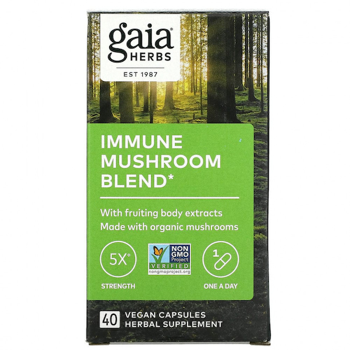 Gaia Herbs, Смесь грибов для иммунитета, 40 веганских капсул #1