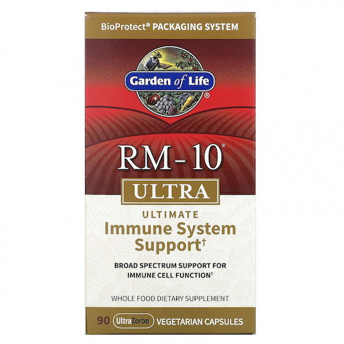 Garden of Life, RM-10 Ultra, максимальная поддержка иммунной системы, 90 вегетарианских капсул UltraZorbe #1