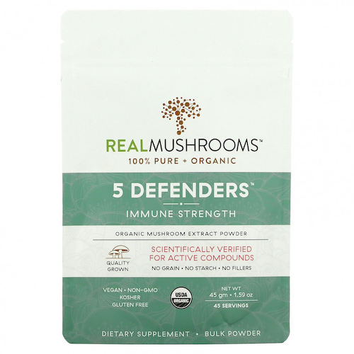 Real Mushrooms, Organic, 5 Defenders, укрепление иммунитета, 45 г (1,59 унции) #1