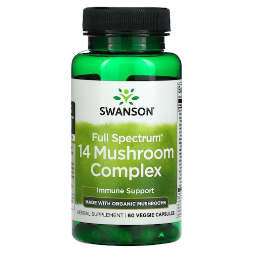 Swanson, Full Spectrum, комплекс из 14 грибов, 60 растительных капсул #1