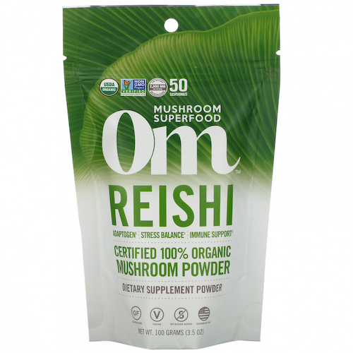 Om Mushrooms, Рейши, Сертифицированный 100% органический грибной порошок, 3,5 унции (100 г) #1