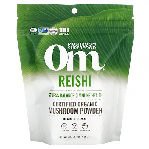 Om Mushrooms, Сертифицированный органический грибной порошок, рейши, 200 г (7,05 унции) #1