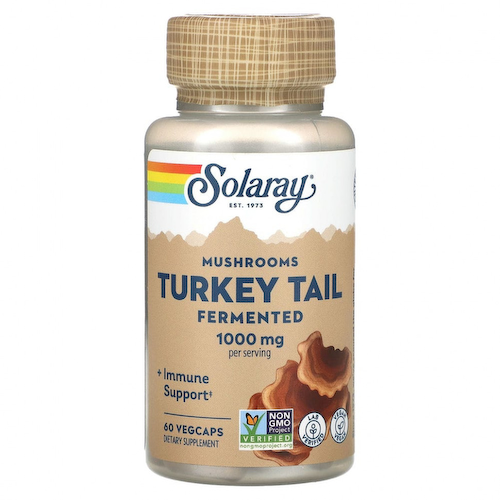 Solaray, Turkey Tail, Fermented Mushrooms, 500 mg, 60 VegCaps #1