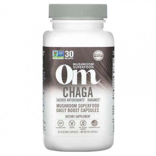 Om Mushrooms, чага, 667 мг, 90 растительных капсул #1