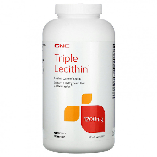 GNC, лецитин тройного действия, 1200 мг, 180 капсул #1