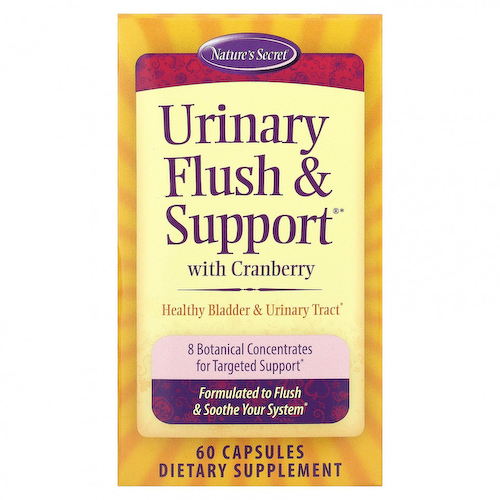 Nature's Secret, Urinary Flush & Support, мочегонное средство с клюквой, 60 капсул #1