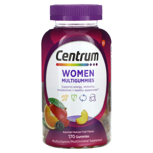 Centrum, Мультивитамины для женщин, ассорти из натуральных фруктов, 170 жевательных таблеток #1