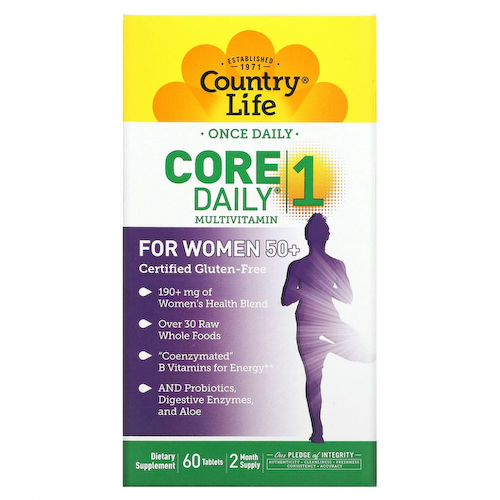 Country Life, Мультивитамины Core Daily-1 для женщин старше 50 лет, 60 таблеток #1