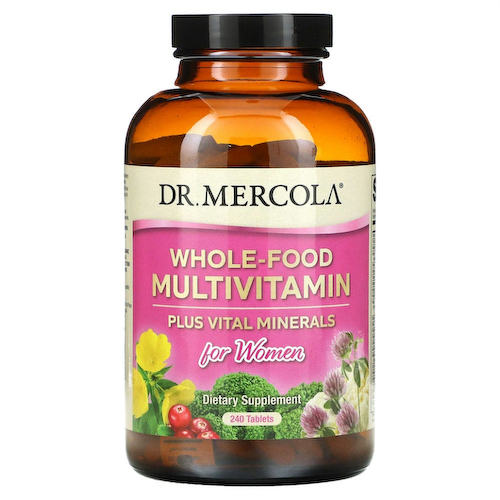 Dr. Mercola, Мультивитамины из цельных продуктов плюс необходимые микроэлементы для женщин, 240 таблеток #1