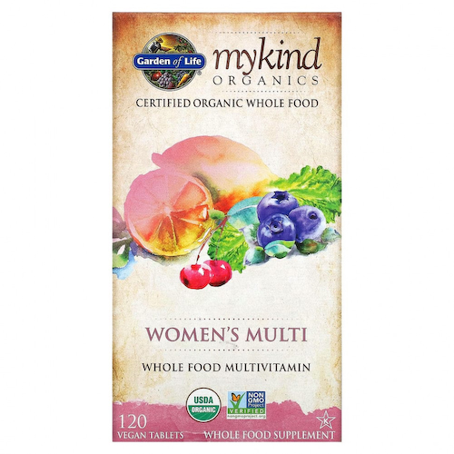 Garden of Life, KIND Organics, Мультивитамины для женщин, 120 веганских таблеток #1