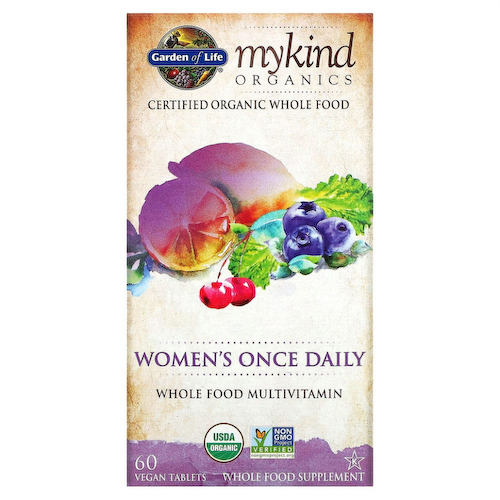 Garden of Life, KIND Organics, Women's Once Daily, 60 веганских таблеток #1