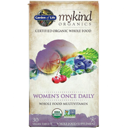 Garden of Life, MyKind Organics, мультивитамины для женщин для приема один раз в день, 30 веганских таблеток #1