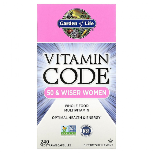 Garden of Life, Vitamin Code, мультивитамины из цельных продуктов для женщин от 50 лет, 240 вегетарианских капсул #1