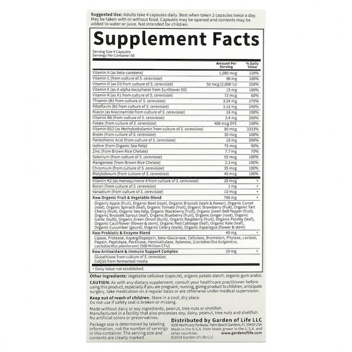 Garden of Life, Vitamin Code, мультивитамины из цельных продуктов для женщин от 50 лет, 240 вегетарианских капсул #1
