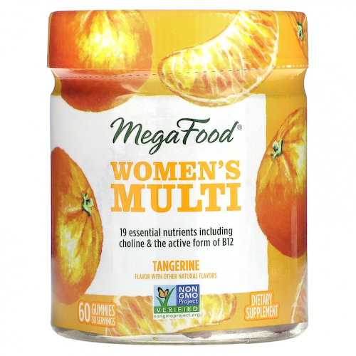 MegaFood, Мультивитамины для женщин, мандарин, 60 жевательных мармеладок #1