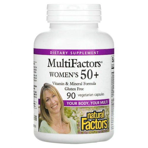 Natural Factors, MultiFactors, для женщин старше 50 лет, 90 вегетарианских капсул #1