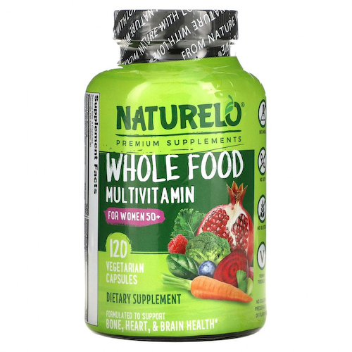 NATURELO, мультивитамины из цельных продуктов для женщин старше 50 лет, 120 вегетарианских капсул #1