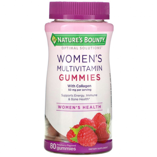 Nature's Bounty, Optimal Solutions, жевательные мультивитамины для женщин, со вкусом малины, 80 жевательных таблеток #1