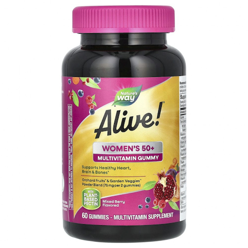 Nature's Way, Alive! Alive!, жевательные витамины для женщин после 50 лет, со вкусом фруктов, 60 жевательных таблеток #1