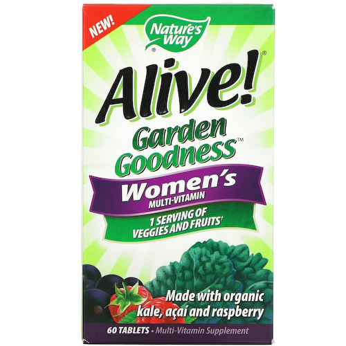 Nature's Way, Alive! Garden Goodness, мультивитамин для женщин, 60 таблеток #1