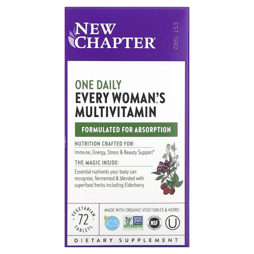 New Chapter, One Daily Every Woman's, мультивитамины для женщин, 72 вегетарианские таблетки #1