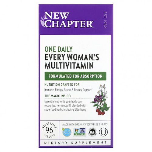 New Chapter, One Daily Every Woman's, мультивитамины для женщин, 96 вегетарианские таблеток #1