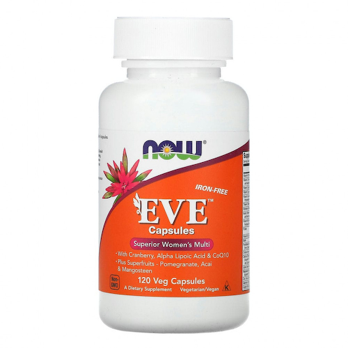 NOW Foods, Eve, эффективные мультивитамины для женщин, без железа, 120 растительных капсул #1
