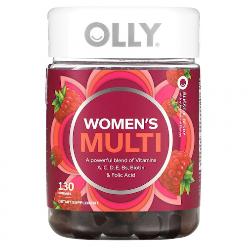 OLLY, Мультивитамины для женщин, блаженные ягоды, 130 жевательных таблеток #1