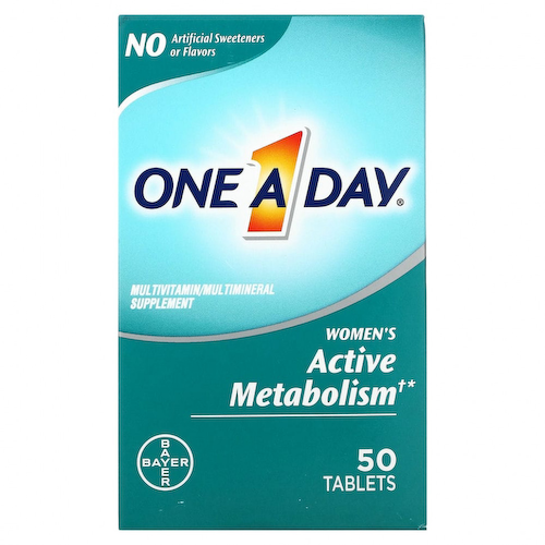 One-A-Day, Активный метаболизм для женщин, мультивитаминная / мультиминеральная добавка, 50 таблеток #1