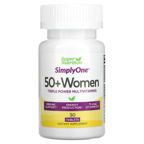 Super Nutrition, SimplyOne, мультивитаминная добавка тройного действия для женщин старше 50 лет, 30 таблеток #1