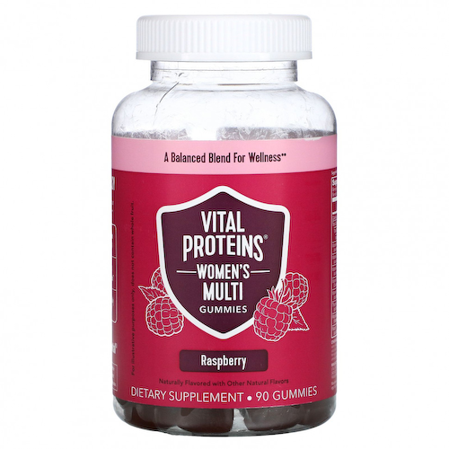 Vital Proteins, Мультивитамины для женщин, малина, 90 жевательных таблеток #1