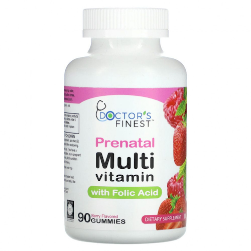 Doctor's Finest, Мультивитамины для беременных с фолиевой кислотой, ягоды, 90 жевательных таблеток #1