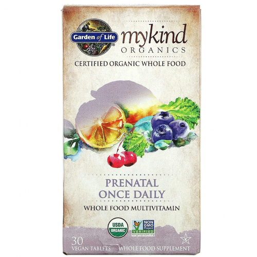 Garden of Life, MyKind Organics, пренатальные мультивитамины, одна таблетка в день, 30 веганских таблеток #1