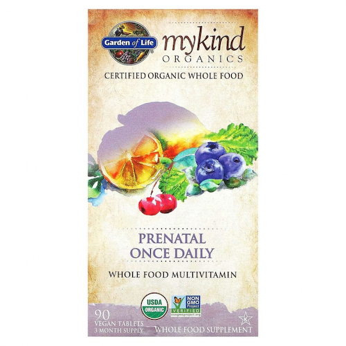 Garden of Life, MyKind Organics, пренатальные мультивитамины, одна таблетка в день, 90 веганских таблеток #1
