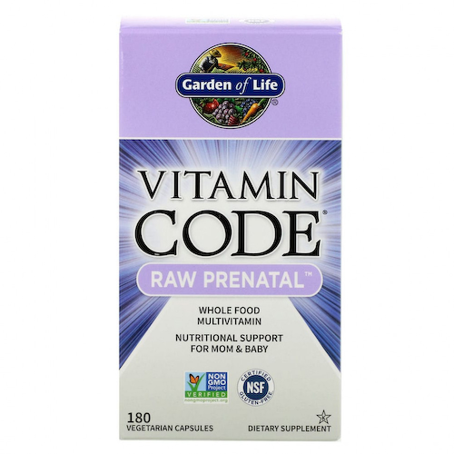 Garden of Life, Vitamin Code, RAW Prenatal, 180 вегетарианских капсул #1