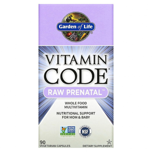 Garden of Life, Vitamin Code, RAW Prenatal, 90 вегетарианских капсул #1