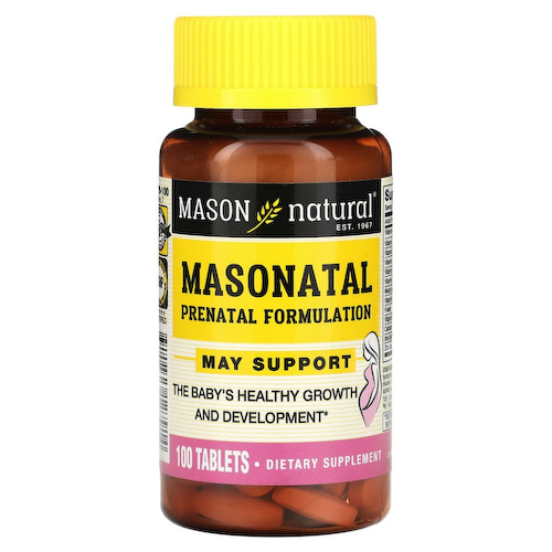 Mason Natural, Masonatal пренатальный препарат, 100 таблеток #1