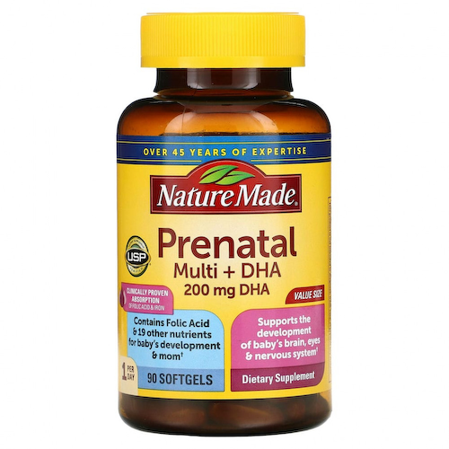 Nature Made, Prenatal Multi + DHA(ДГК), 90 капсул #1