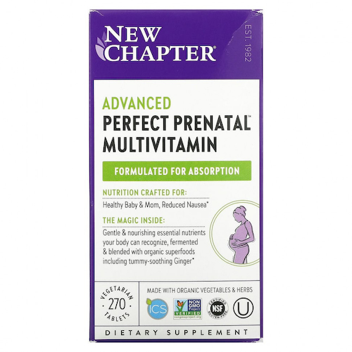 New Chapter, Perfect Prenatal, мультивитаминный комплекс для беременных, 270 вегетарианских таблеток #1