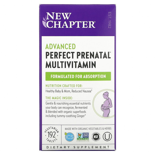 New Chapter, Perfect Prenatal, улучшенный мультивитаминный комплекс для беременных, 192 вегетарианских таблетки #1