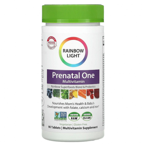 Rainbow Light, Prenatal One, пренатальные мультивитамины, 90 таблеток #1