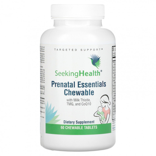 Seeking Health, Prenatal Essentials, жевательные таблетки для беременных, с расторопшей, триметилглицином и коэнзимом Q10, 60 жевательных таблеток #1