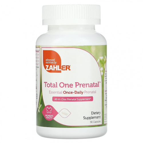 Zahler, Total One Prenatal, незаменимая пренатальная добавка для приема один раз в день, 90 капсул #1