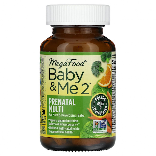 MegaFood, Baby & Me 2, витамины для беременных, 60 таблеток #1