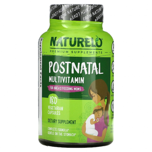 NATURELO, мультивитамины для послеродового периода для кормящих мам, 180 вегетарианских капсул #1