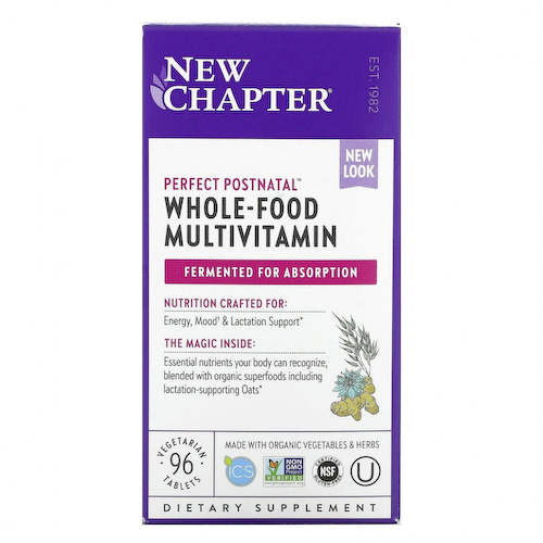 New Chapter, Perfect Postnatal, мультивитамины из цельных продуктов, 96 вегетарианских таблеток #1